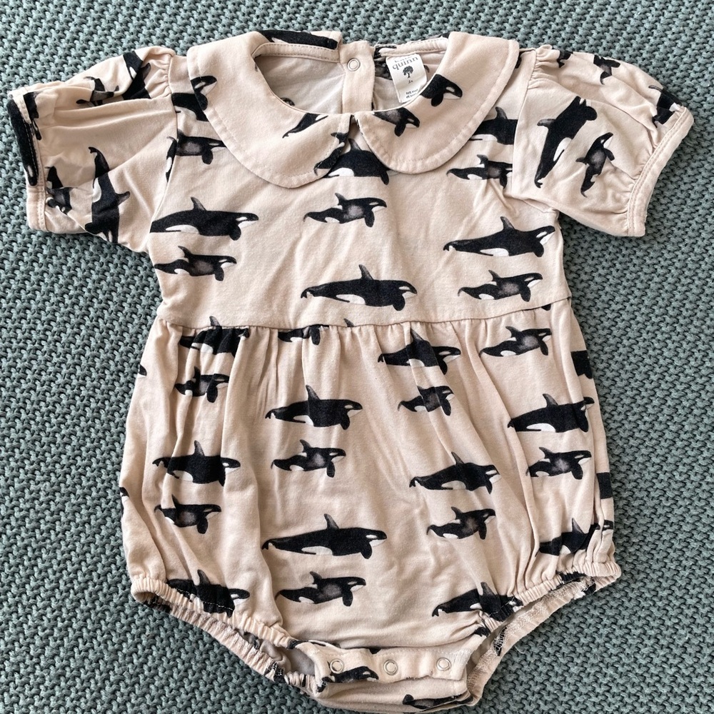 Kate Quinn Cream Orca Print Bubble  Bodysuit